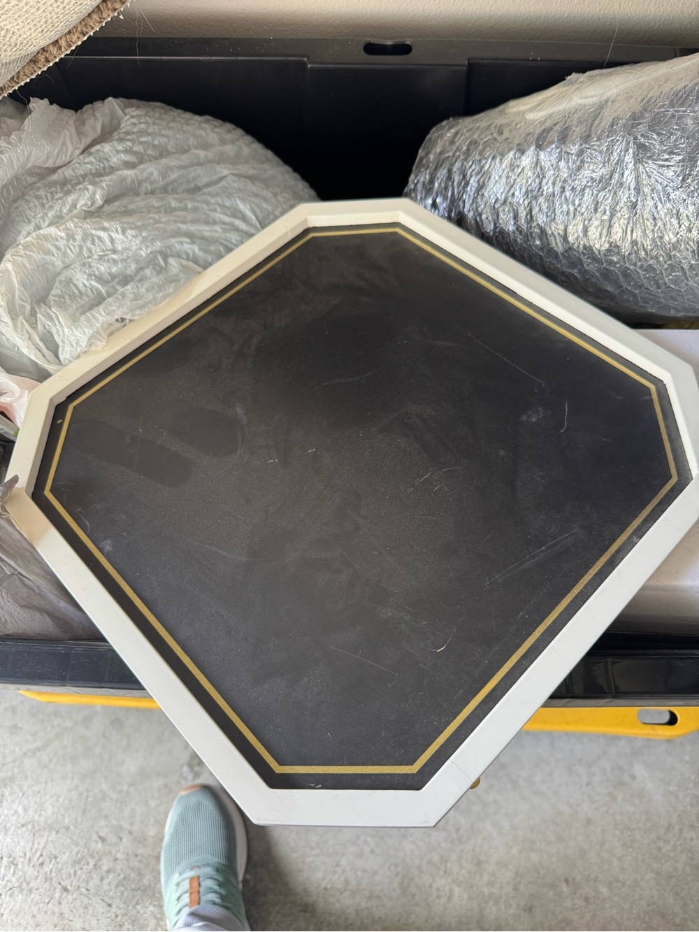 Martha Stewart Octagonal Wall Mirror in Black, White and Gold